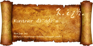 Kuntner Ádám névjegykártya